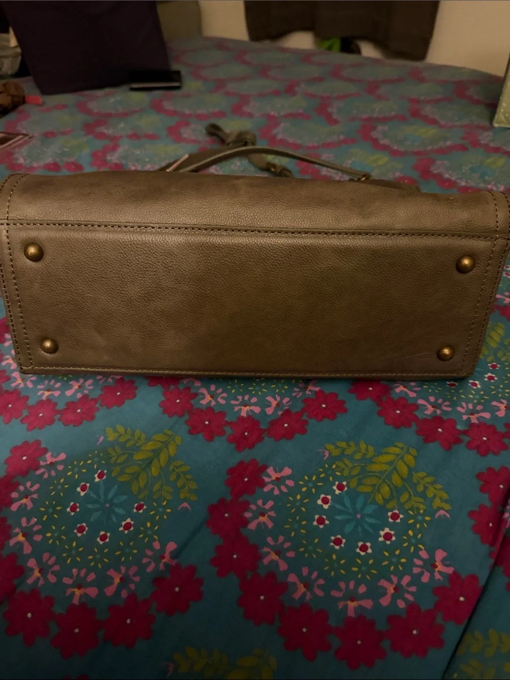 C&C California Olive Green Leather Satchel
